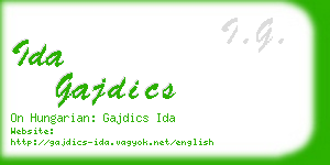 ida gajdics business card